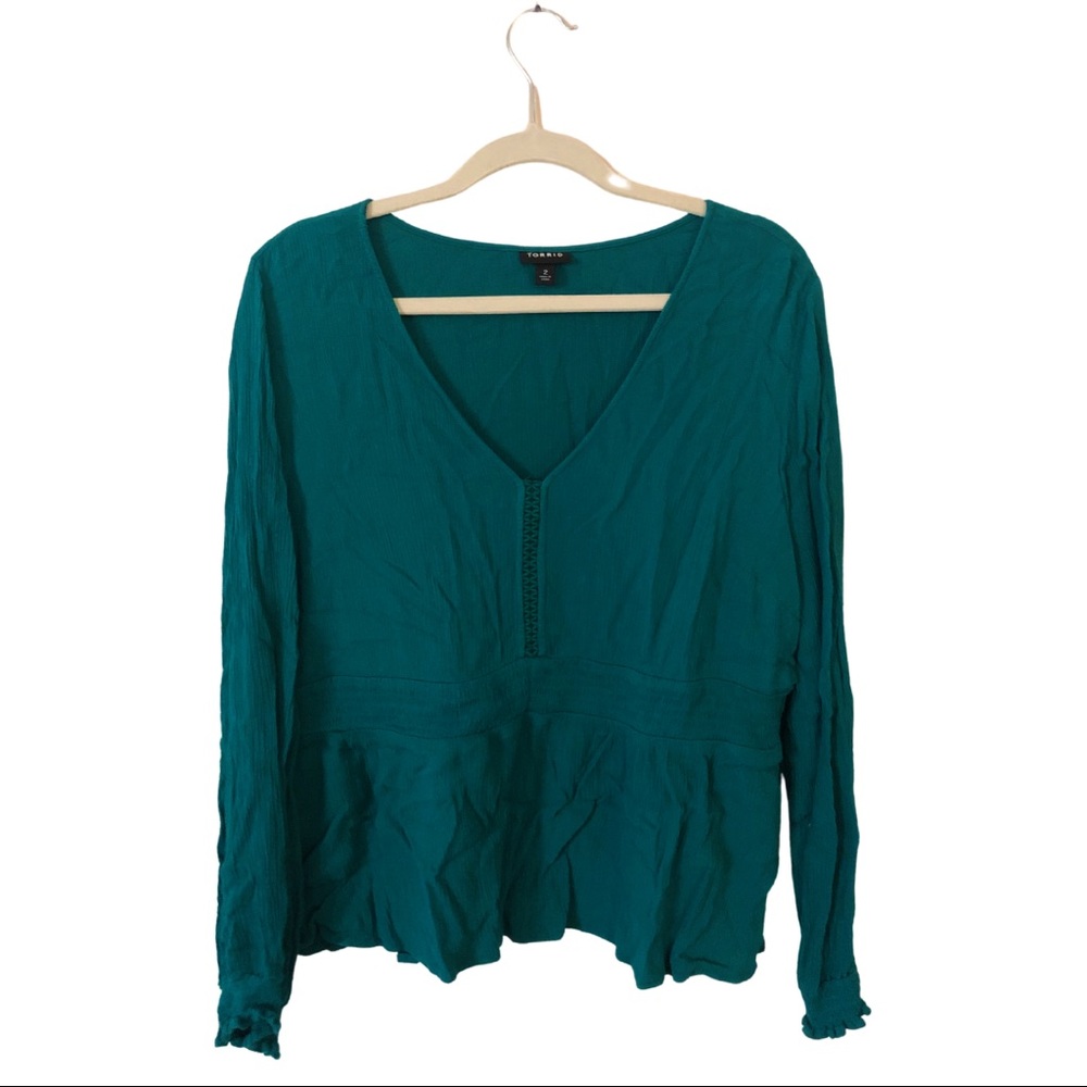 Torrid Blouse Emerald Green